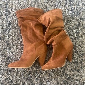 Forever 21 Brown Suede Heeled Boots